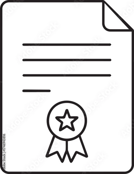 Fototapeta Certificate with Star Icon