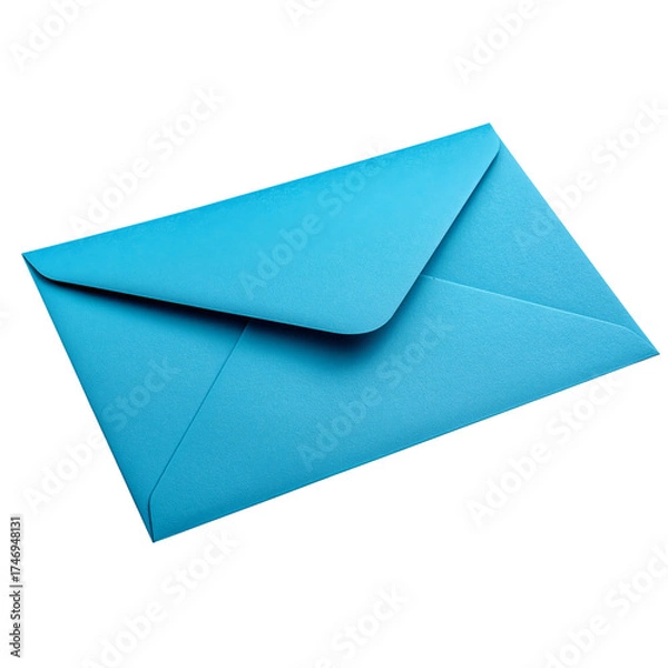 Fototapeta Bright Blue Envelope isolated on a transparent background