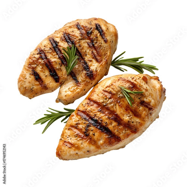 Fototapeta Succulent Grilled Chicken Breasts Perfectly Seasoned - Delicious Culinary Image
