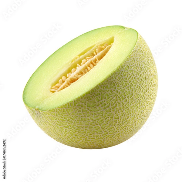 Fototapeta Fresh Half Honeydew Melon on White Background � Juicy and Ripe Fruit