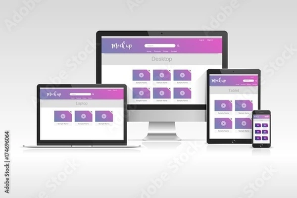 Fototapeta Vector device mock ups