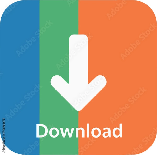 Obraz Download Icon with Arrow and Text
