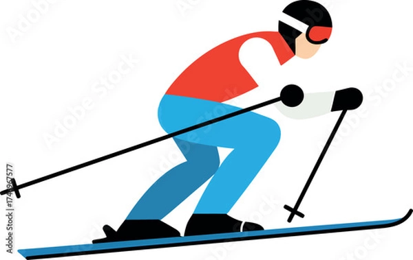 Obraz Skiing Man Vector