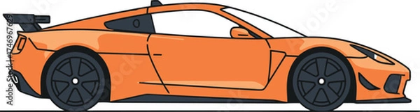 Fototapeta Orange Sports Car Illustration
