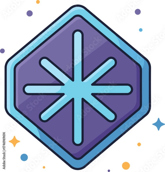 Obraz Abstract Geometric Icon with Sparkles