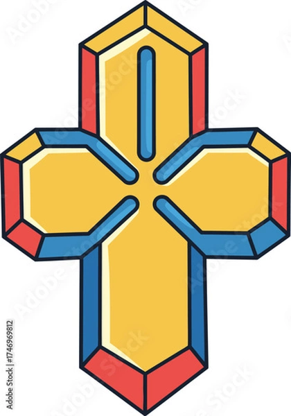 Obraz Stylized Christian Cross Icon