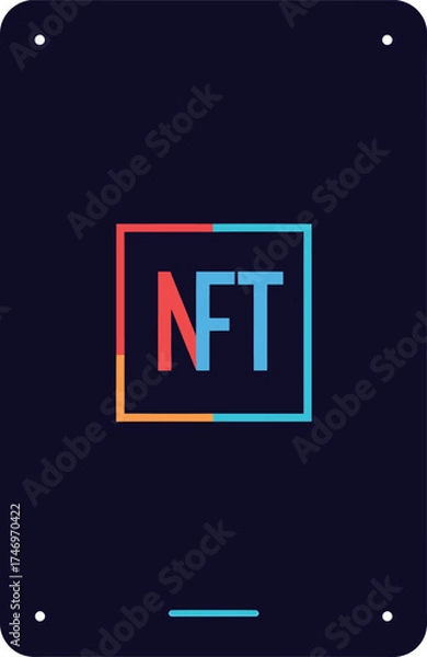 Obraz NFT Logo - Digital Art and Crypto Icon