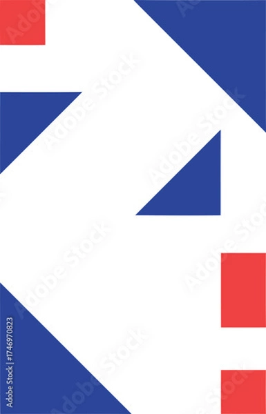Obraz Abstract Red and Blue Geometric Shapes Pattern