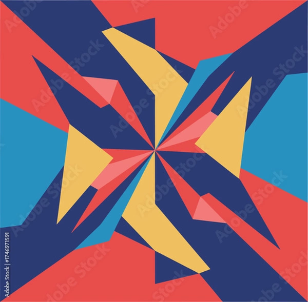 Obraz Abstract Geometric Shapes with Bold Colors
