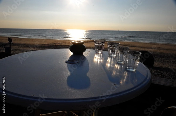 Obraz Sunset at the Beach Cafe