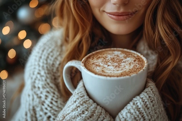 Obraz Woman enjoying coffee.