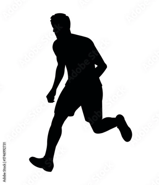 Obraz Silhouette of a man jogging in three-quarter view