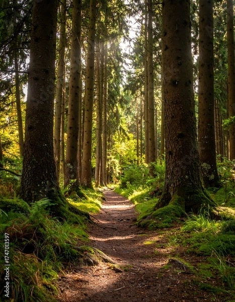 Fototapeta Sunlit forest path (2)