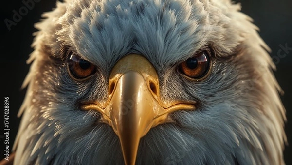 Fototapeta American bald eagle face