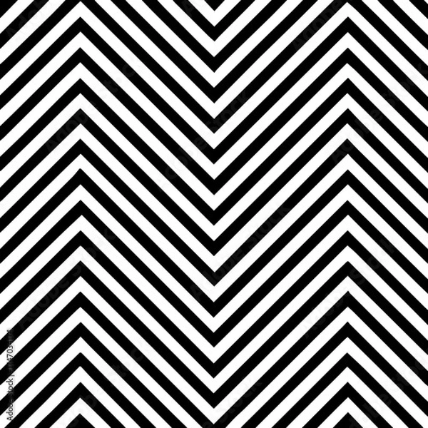 Fototapeta Bold black and white zigzag chevron pattern
