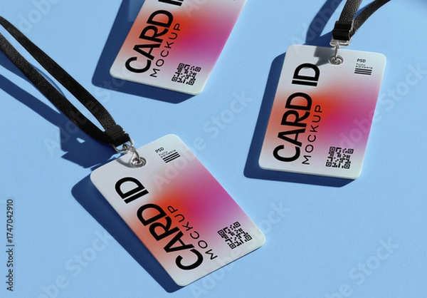 Fototapeta Multiple ID Cards Mockup 