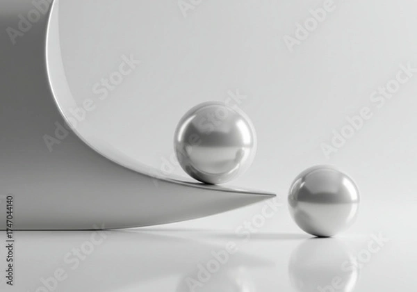 Fototapeta メタリックミニマル抽象アート