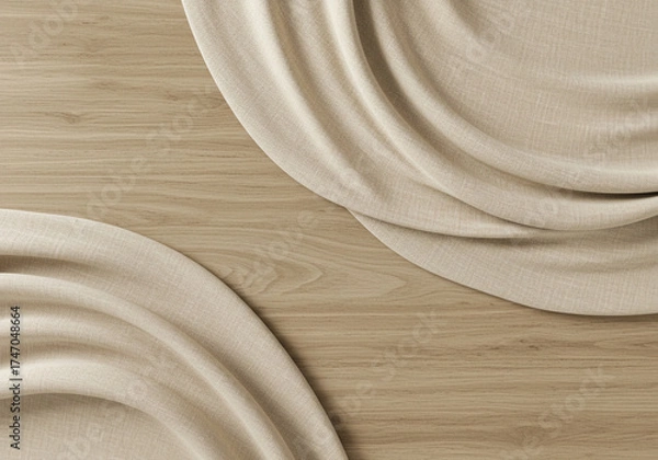 Fototapeta 木目と麻布