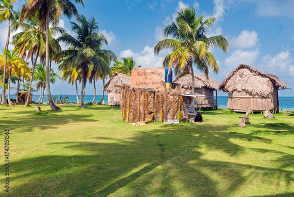 Fototapeta San Blas island at politically autonomous Guna territory in Panama.