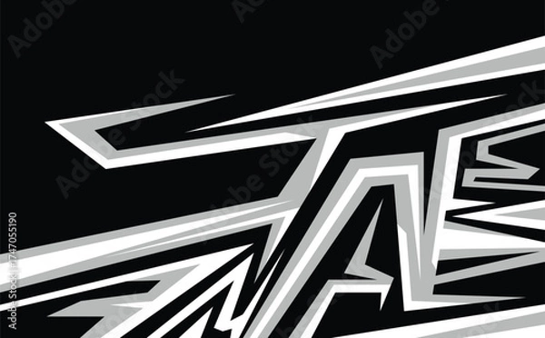Fototapeta Illustration Vector graphic of Abstract Racing Stripes Background With Grey And Black Color fit for Racing Design etc.
