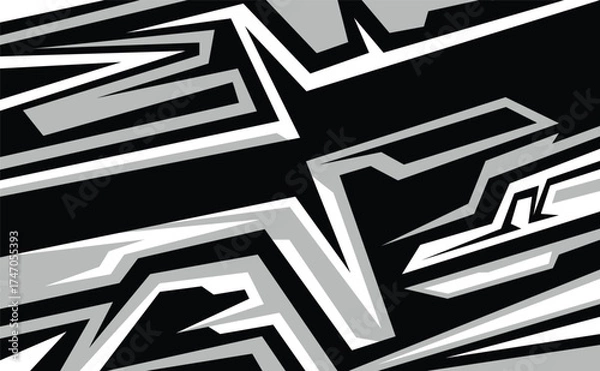 Fototapeta Illustration Vector graphic of Abstract Racing Stripes Background With Grey And Black Color fit for Racing Design etc.