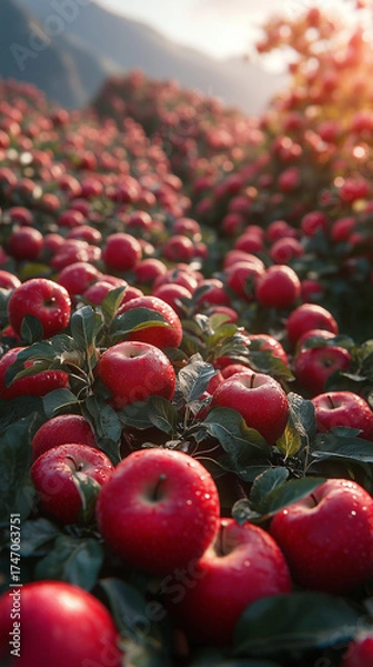 Obraz red apples on the market