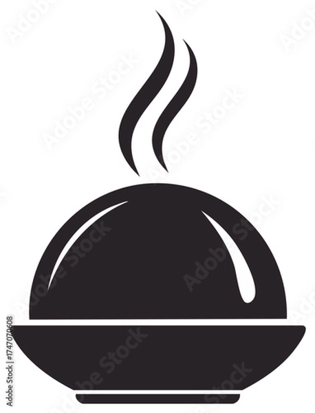 Obraz Steaming Food Dome Icon for Culinary Concepts