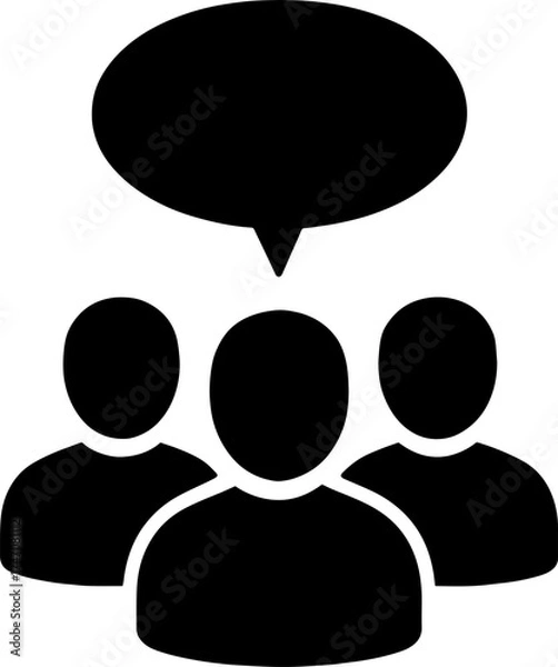 Fototapeta Group Conversation Scalable SVG Vector Graphic with Editable Paths and Layers for Web, UI Design, Digital Art, and Print Applications