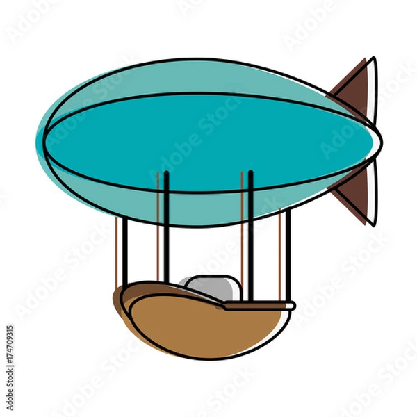 Fototapeta zeppelin transport icon image vector illustration design