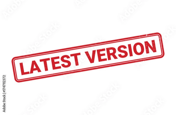 Fototapeta Latest Version stamp, Latest Version sign on red ink, Latest Version grunge stamp, Latest Version seal, Latest Version sticker, Latest Version distressed texture on white background