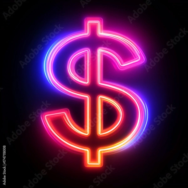 Obraz dollar sign on red