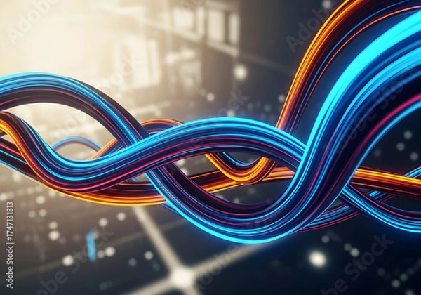 Fototapeta Dynamic Colorful Light Waves