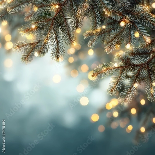 Fototapeta A tree with lights on it