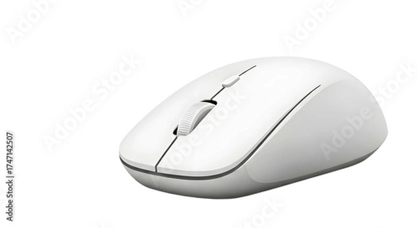 Fototapeta High quality modern wireless computer mouse vector PNG for business advertising ecommerce web design technology branding and office desk projects