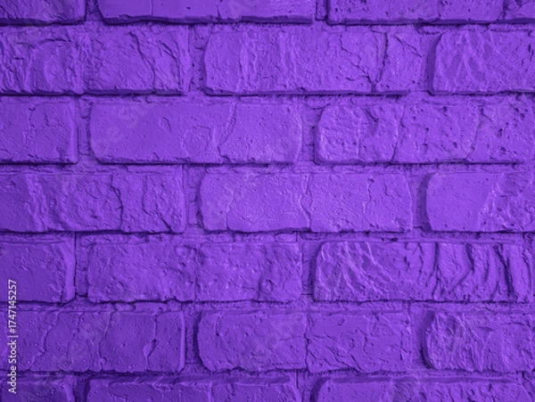 Fototapeta Purple Brick Wall Texture with Rugged Surface for Design Projects