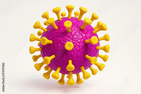Obraz Spherical coronavirus cell structure causing worldwide pandemic