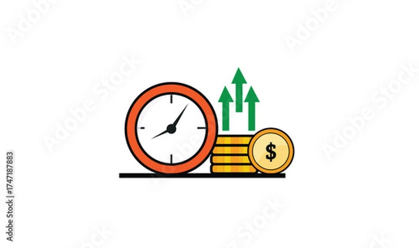 Obraz Time money vector illustration