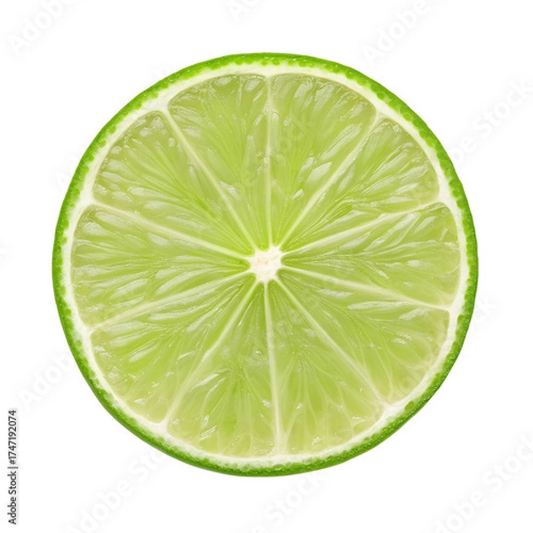 Fototapeta Fresh lime slice isolated on transparent background