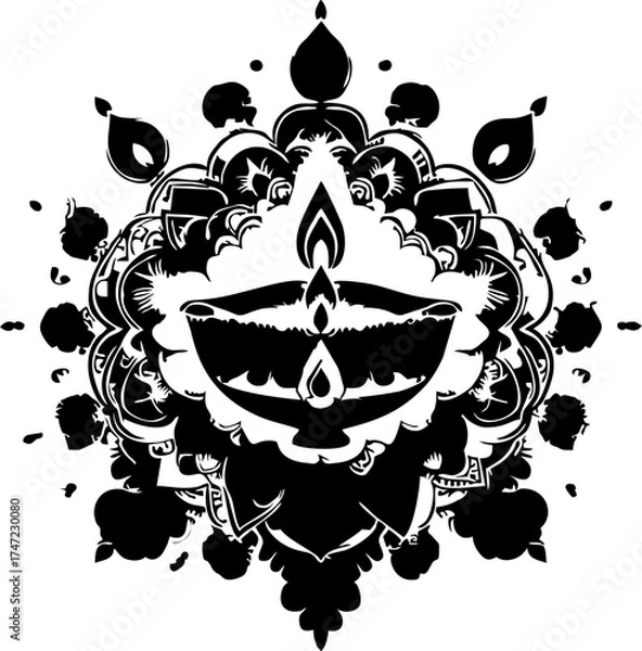 Fototapeta Beautiful Traditional Rangoli Art Designs for Festivals and Home Decoration