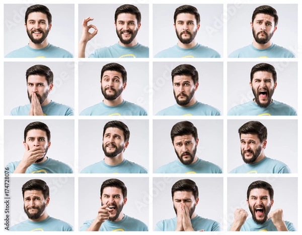 Fototapeta Emotions faces set