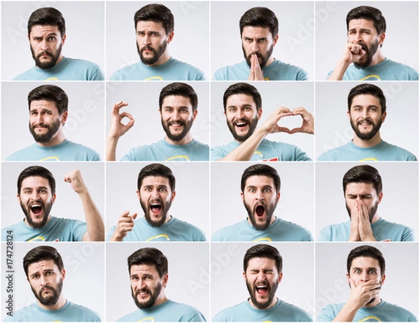 Fototapeta Emotions faces set