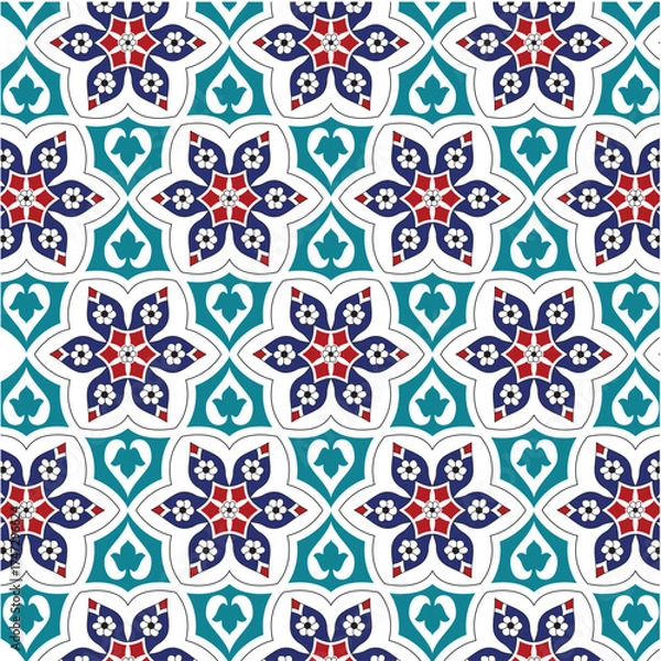 Obraz Authentic leafy Iznik tile mosque pattern