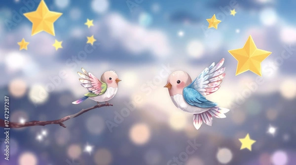 Obraz bird pattern with stars