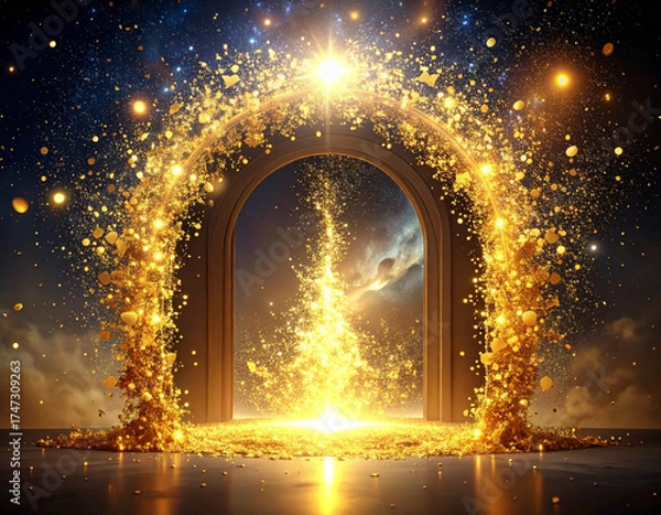 Obraz Abstract golden potal background
