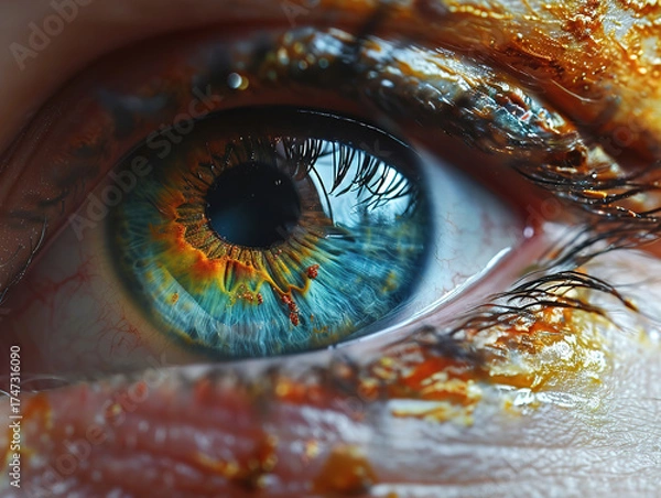 Fototapeta Fabulous A close up of a human eye with the word eye on it