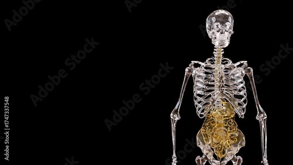 Fototapeta The Skeleton and Viscera for Sci and medical concept 3d Rendering.