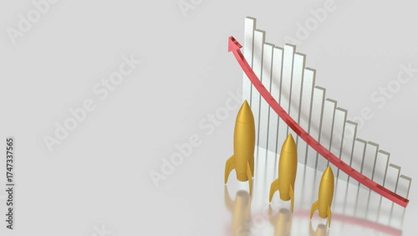 Fototapeta The Rocket for Business concept 3d Rendering.