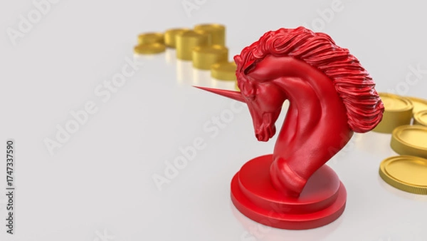 Fototapeta The Unicorn Chess for Business concept 3d Rendering.