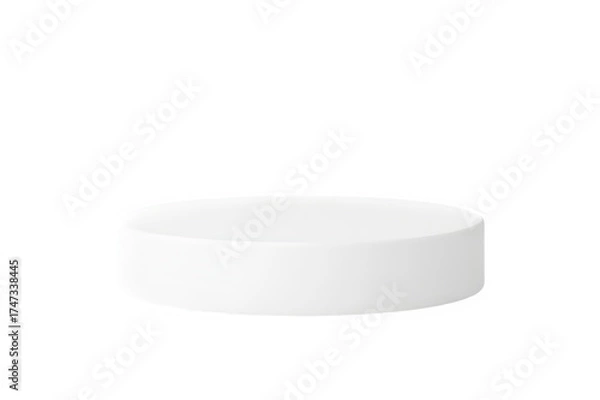 Obraz Minimalist white cylinder pedestal isolated on transparent background