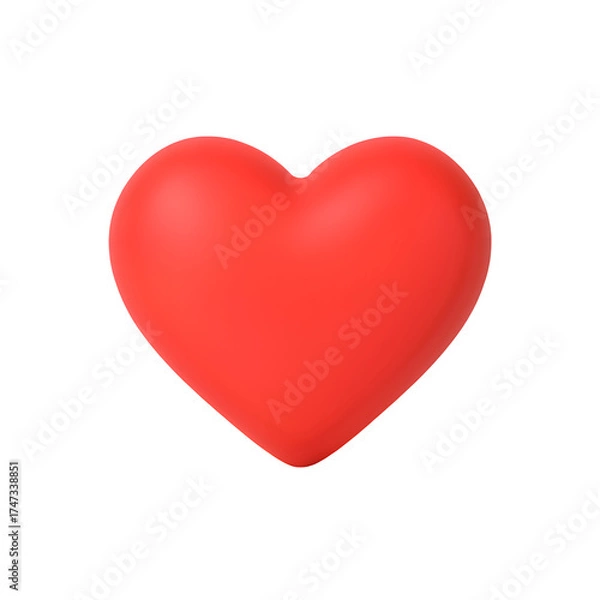 Obraz Red heart shape stress ball isolated on transparent background